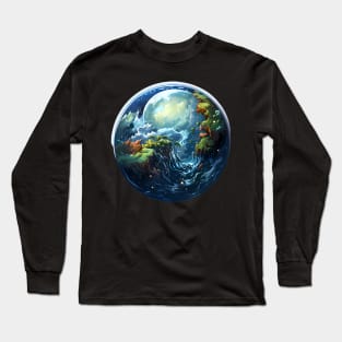 Fantasy Earth Globe Long Sleeve T-Shirt